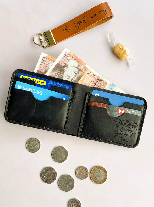 My Soul Loves - Real Leather Bi-Fold Wallet - Hand Crafted