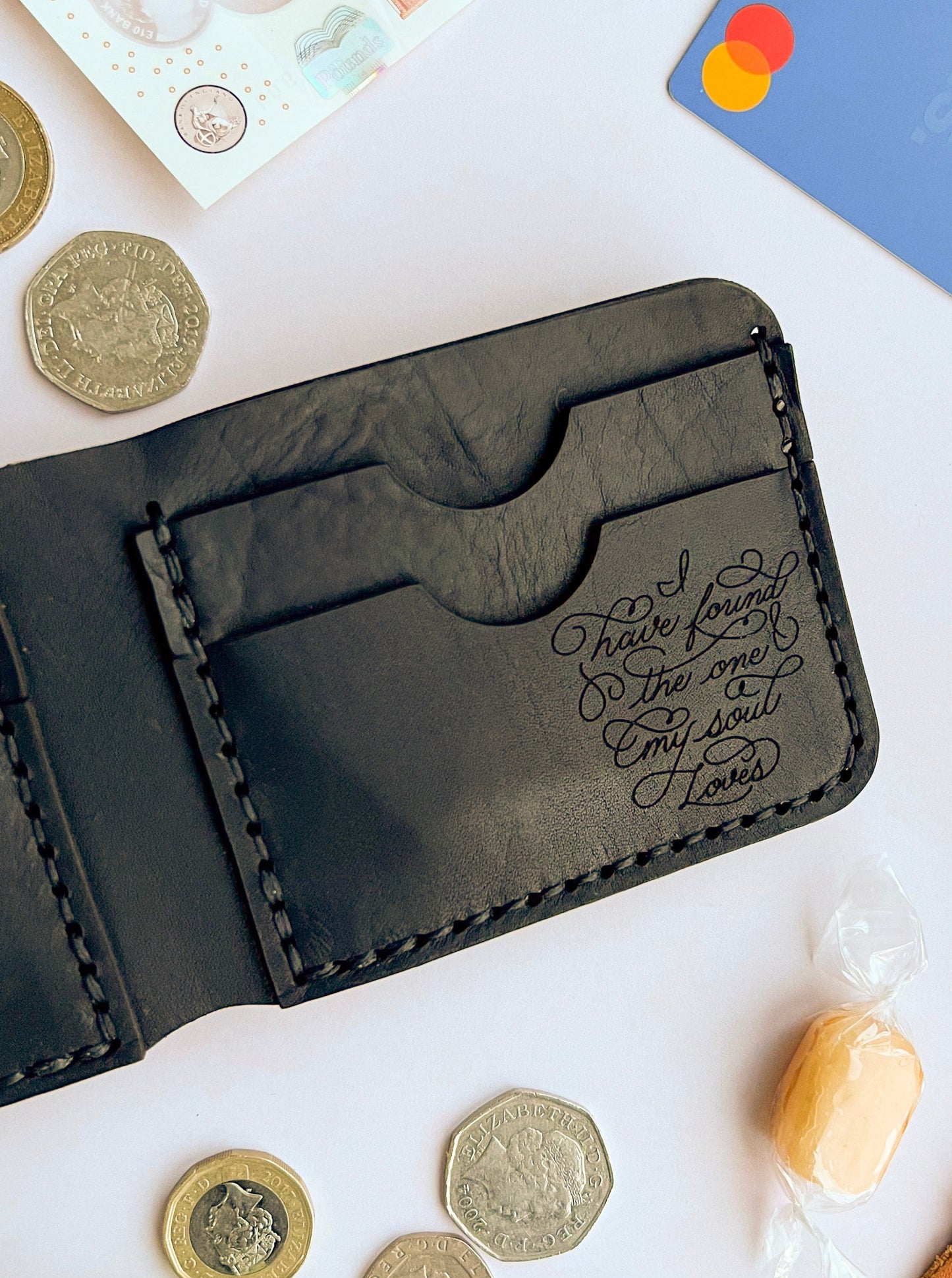 My Soul Loves - Real Leather Bi-Fold Wallet - Hand Crafted
