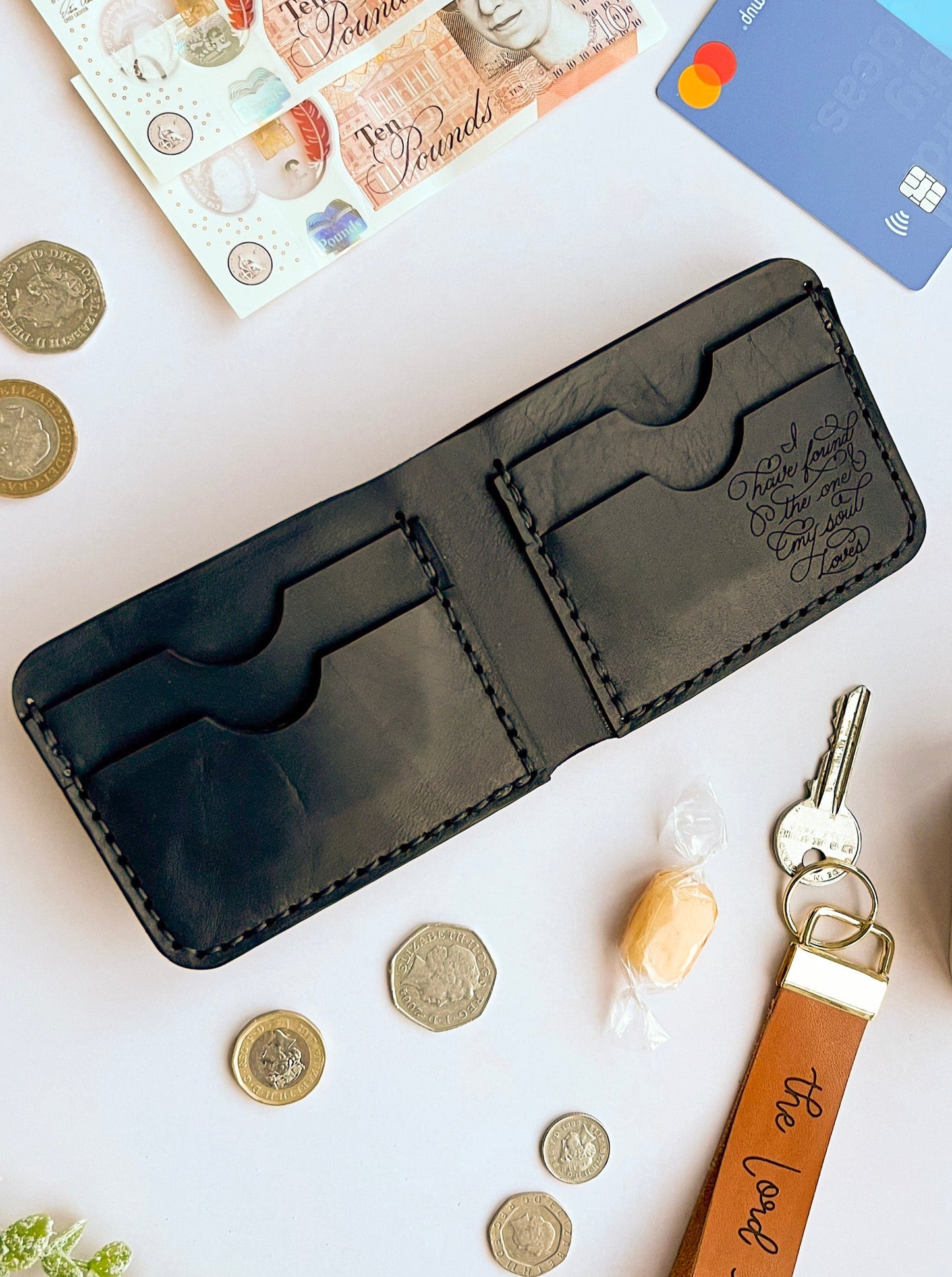 My Soul Loves - Real Leather Bi-Fold Wallet - Hand Crafted