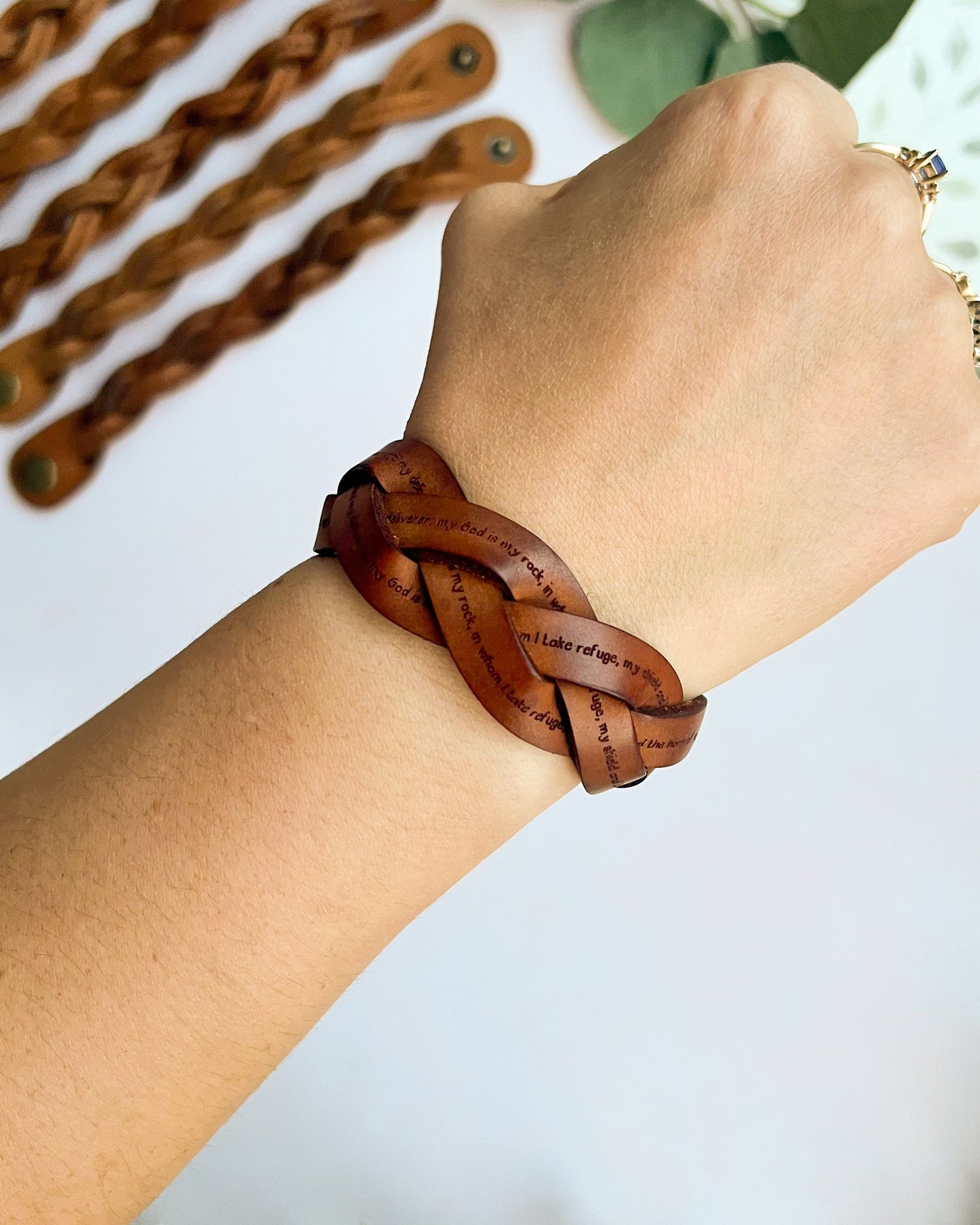 I Love You O Lord My Strength - Psalm 18:1-2 - Real Leather Bracelet