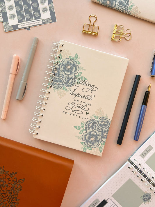 Nothing Can Separate Us - Cream Floral - Wire Bound Prayer & Reflection Journal