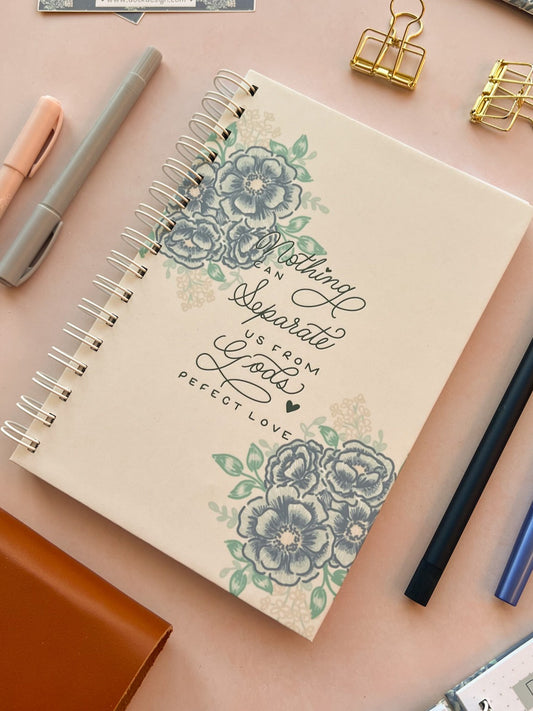 Nothing Can Separate Us - Cream Floral - Wire Bound Prayer & Reflection Journal
