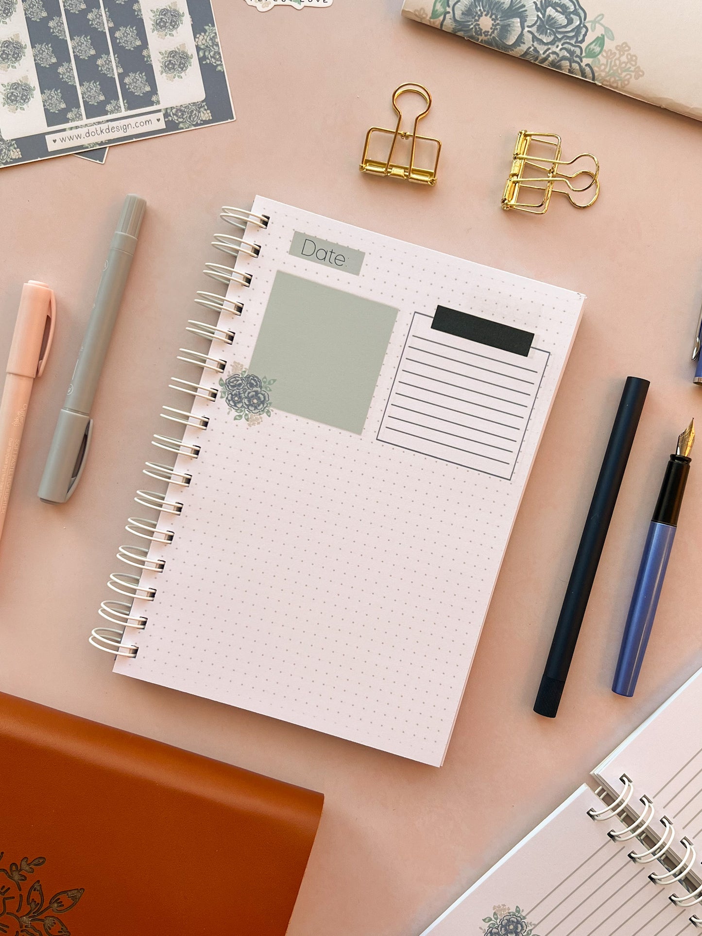 Nothing Can Separate Us - Cream Floral - Wire Bound Prayer & Reflection Journal