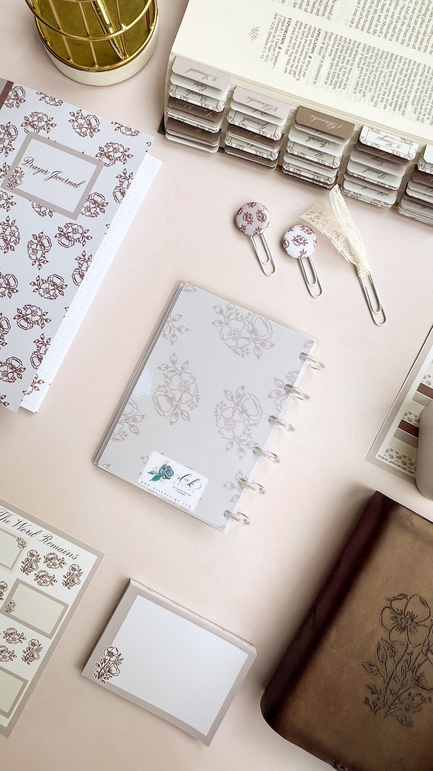 The Word Remains - A6 Floral Disc bound lined notebook