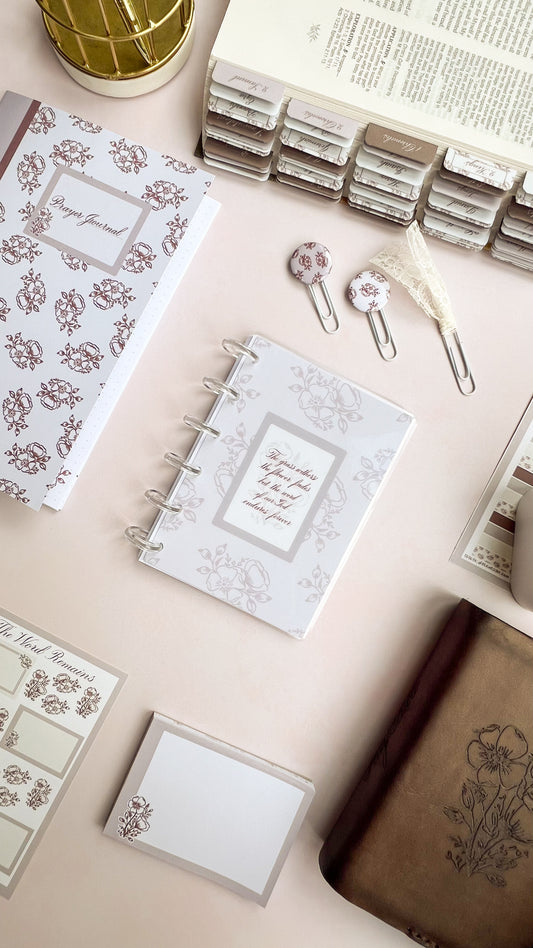 The Word Remains - A6 Floral Disc bound lined notebook