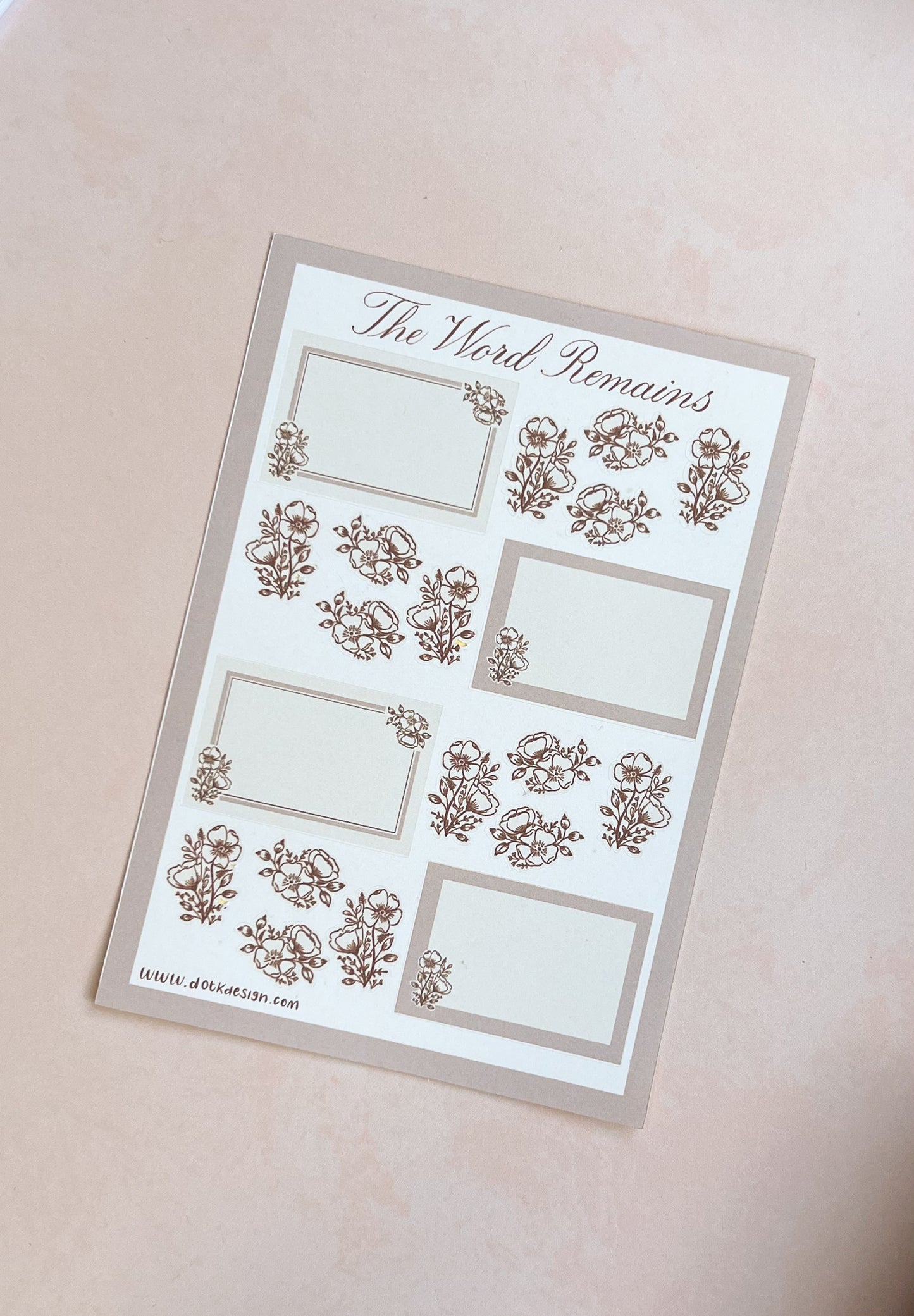 The Word Remains Journaling Kit - Vintage floral Notes, stickers & Bookmarks - Bible Journaling