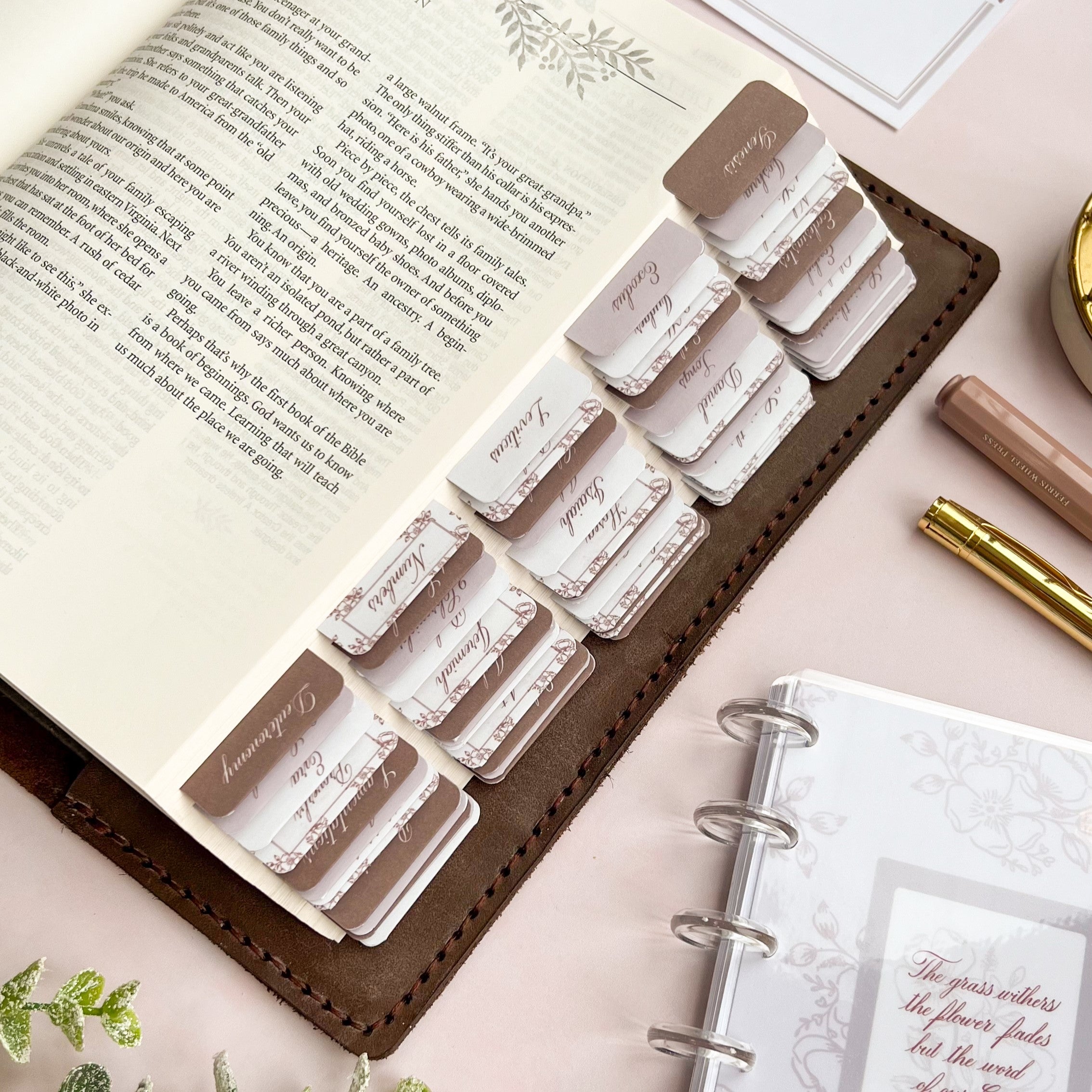 The Word Remains - Vintage Flowers Laminated Bible Tabs – DotK Design