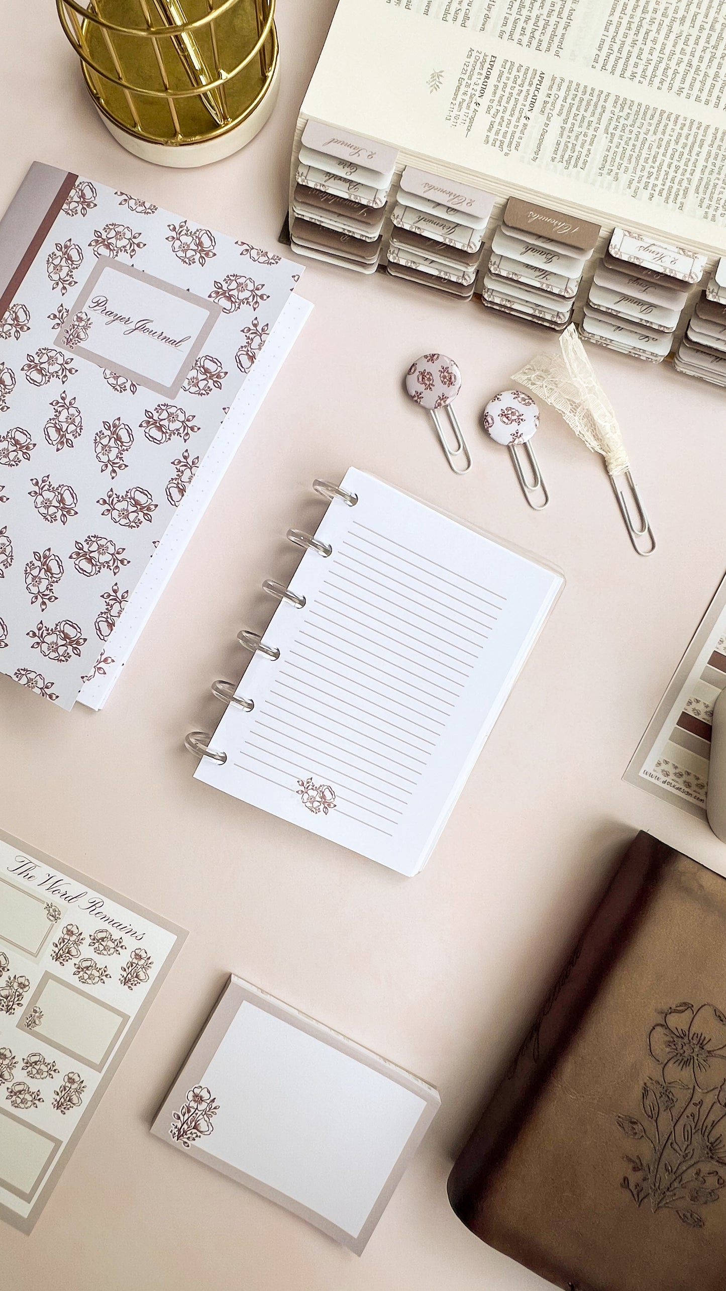 The Word Remains - A6 Floral Disc bound lined notebook