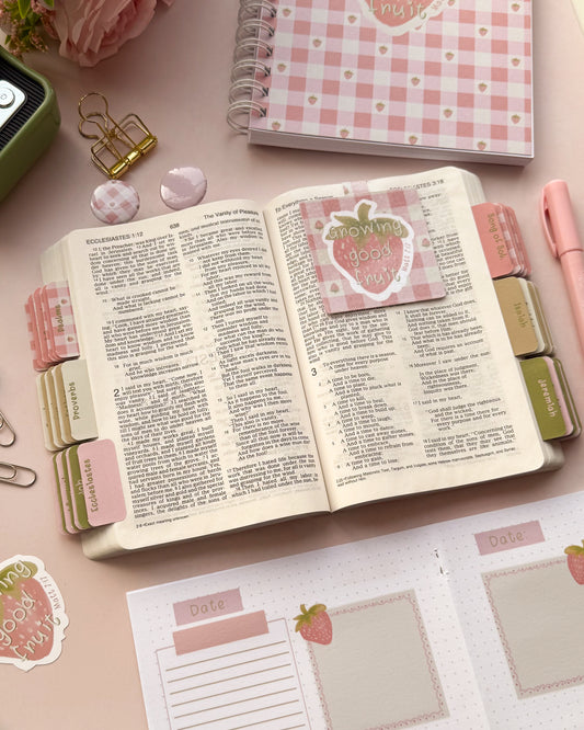 DotK Strawberry gingham paperclip bookmarks
