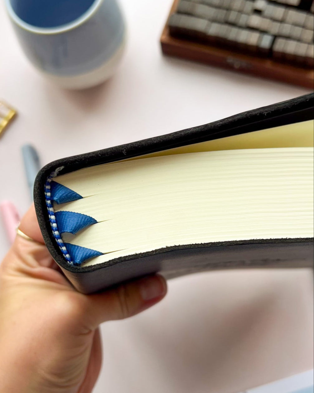 Black Leather Bible with I Can Do All Things Philippians 4:13 engraved design by DotK Design