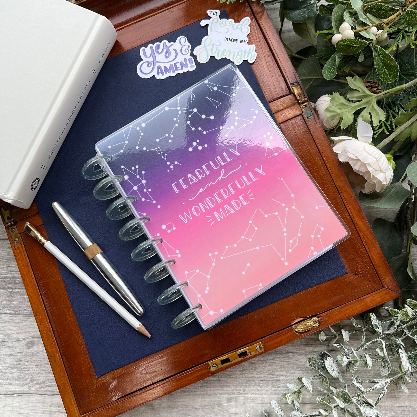 Fearfully and Wonderfully Made - Disc bound prayer journal - A5 Dot grid - Lined Notebook