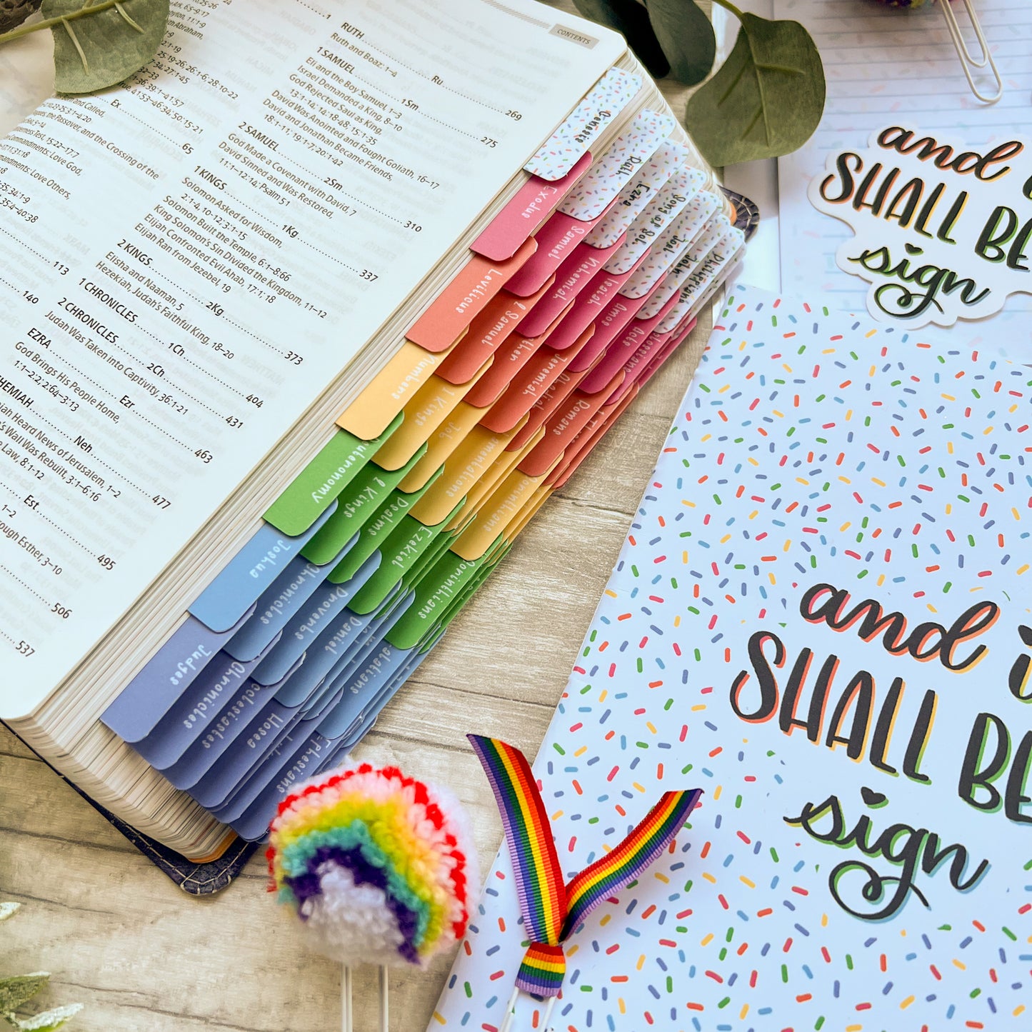 It Shall Be A Sign - Rainbow Laminated Bible Tabs