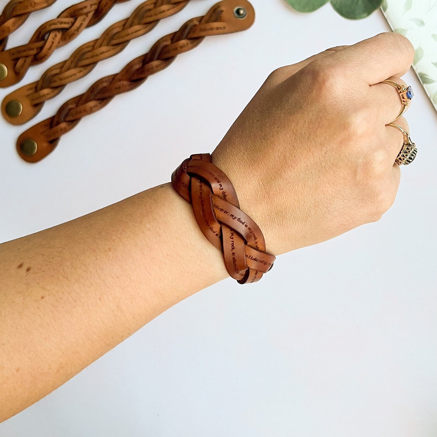 Your Comfort Delights Me - Psalm 94:19- Real Leather Bracelet