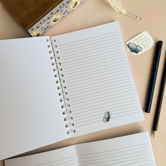 Everyday I Will Praise - Blue Butterfly - Wire Bound Prayer & Reflection Journal