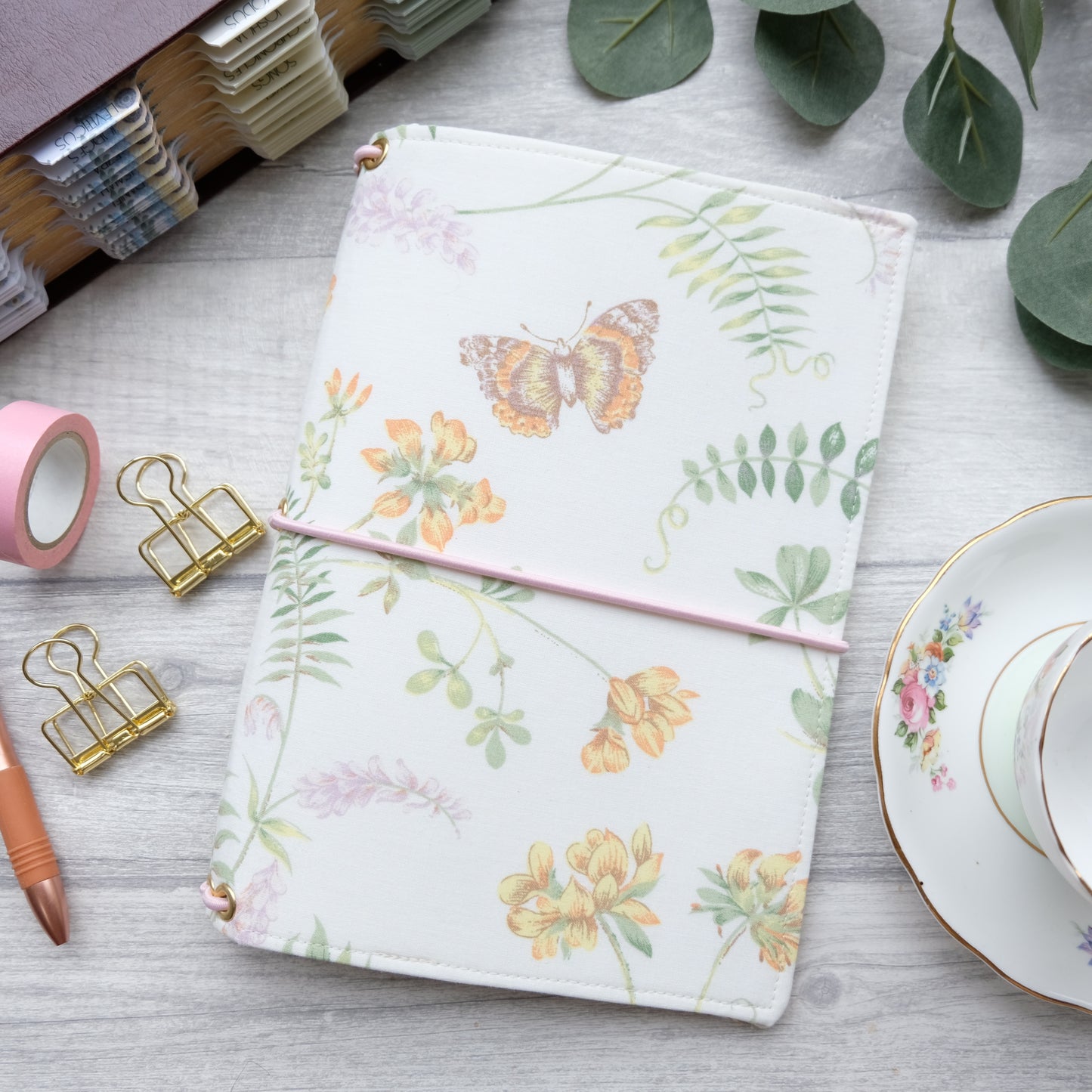 Vintage Butterflies & Florals Travelers Journal Cover - A5 Journal Cover Prayer - Prayer Journal