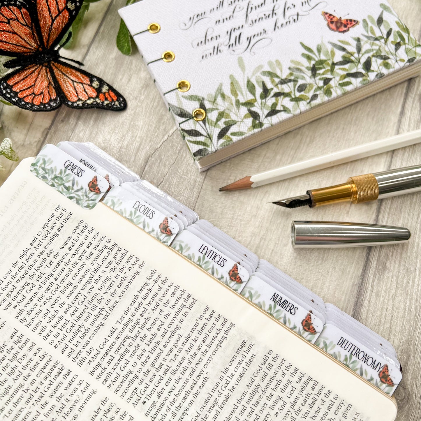 You Will Seek Me & Find Me - Watercolour Butterfly Laminated Bible Tabs