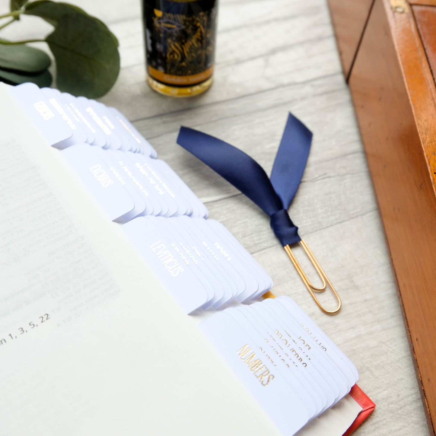 Elegant White and Gold Bible Tabs - Simple & Minimalistic