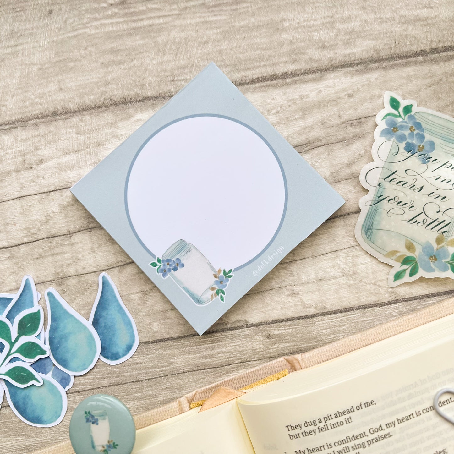 You Put My Tears In Your Bottle - Psalm 56 Bible Journaling Kit - Page spread Kit, Prayer Journal, bookmarks, sticker & Memo Pad