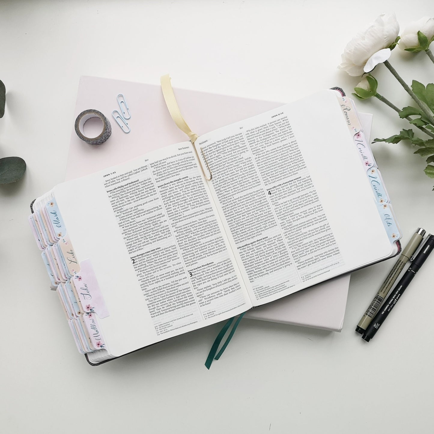 Floral Watercolour Bible Tabs