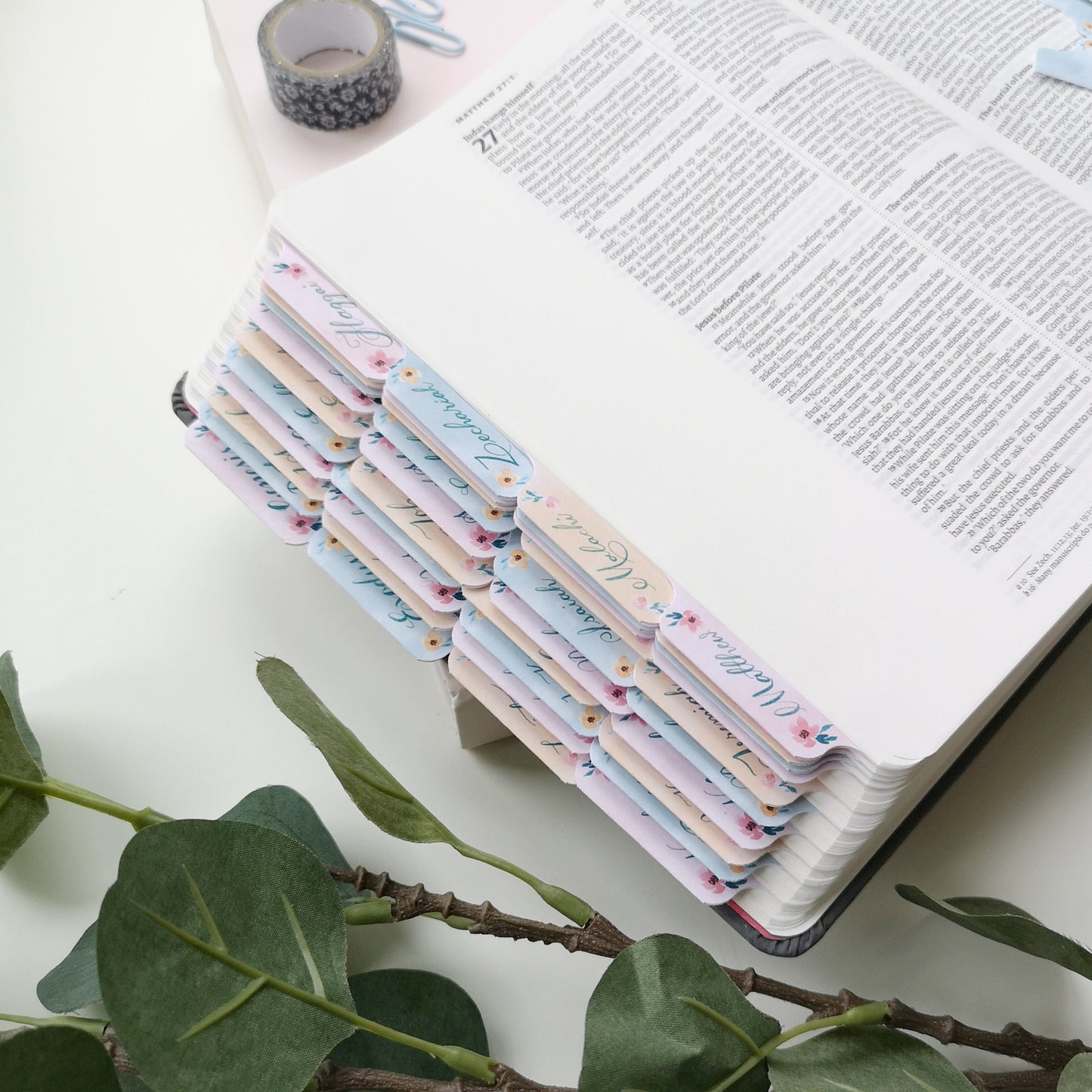 Floral Watercolour Bible Tabs