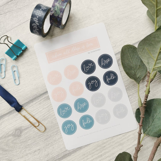 Above All These Things - Bible Journaling sticker sheet