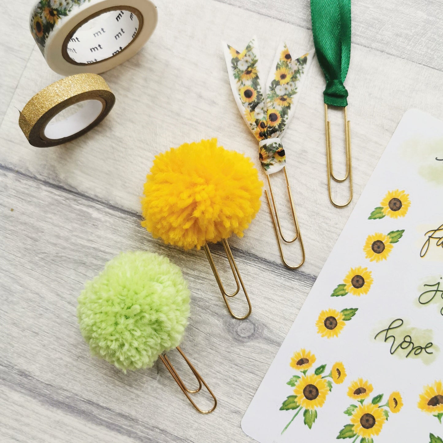 Sunflowers - Bible Journaling bookmark & sticker pack