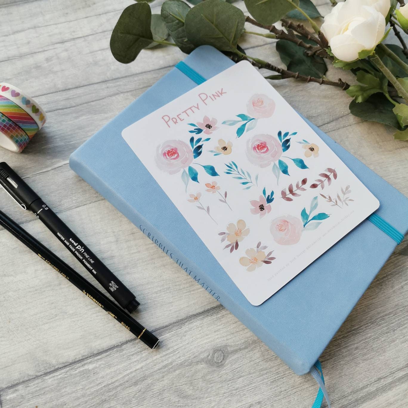 Pretty Pink - Floral Sticker Sheet