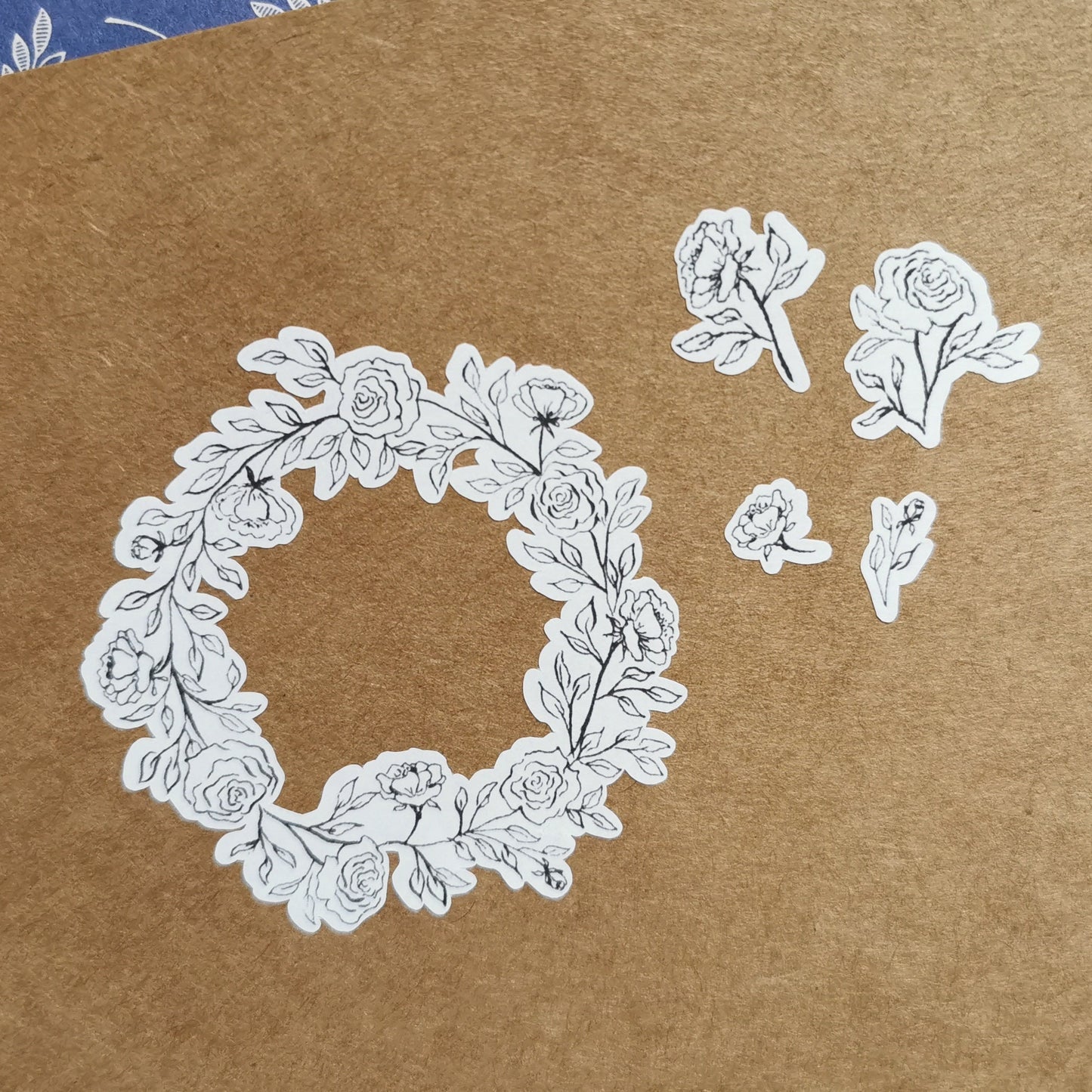 Rose - Floral wreath Sticker Sheet
