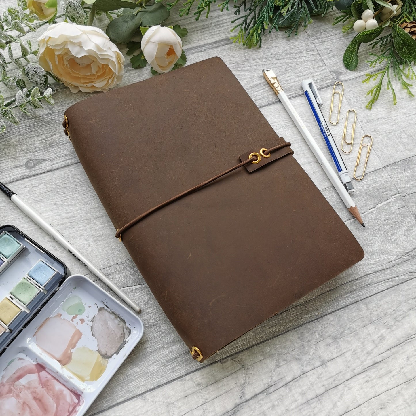 Real Leather Travelers Journal Cover - A5 Journal Cover Prayer - Prayer Journal