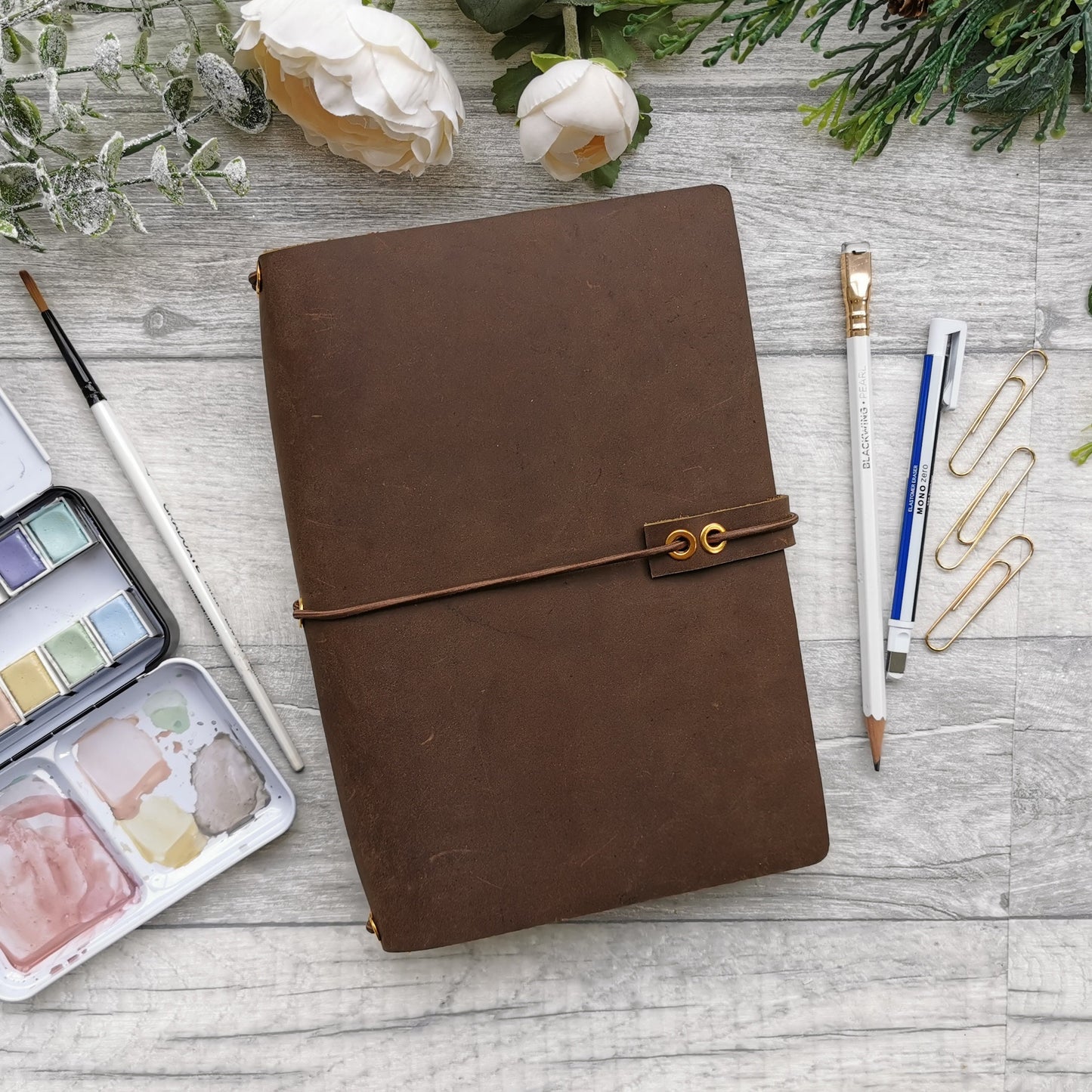 Real Leather Travelers Journal Cover - A5 Journal Cover Prayer - Prayer Journal
