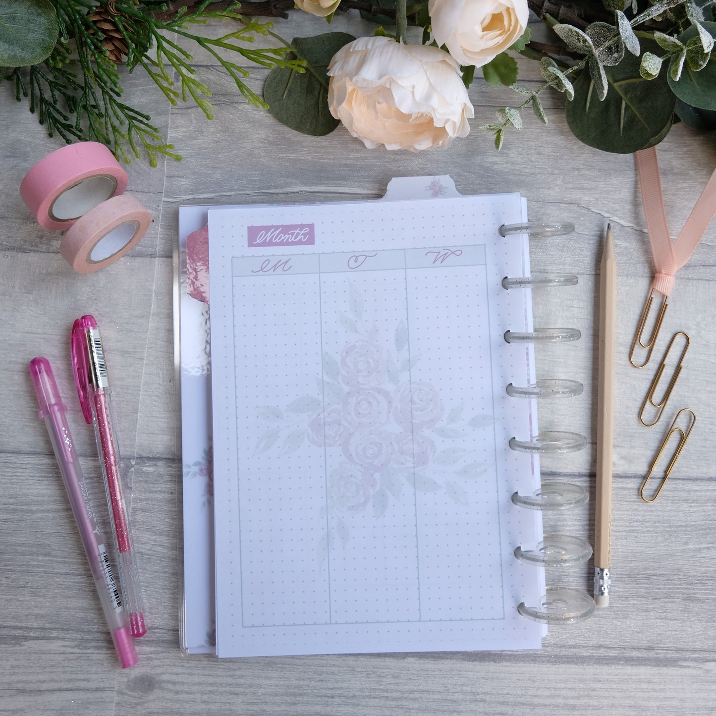 Faith Can Move Mountains- A5 Diary Pages Discbound Paper Pack- Disc bound planner paper pack refill