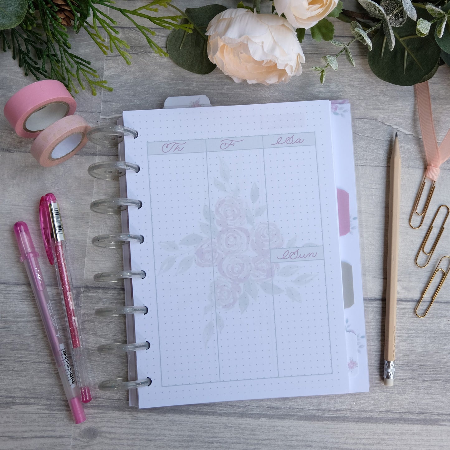 Faith Can Move Mountains- A5 Diary Pages Discbound Paper Pack- Disc bound planner paper pack refill