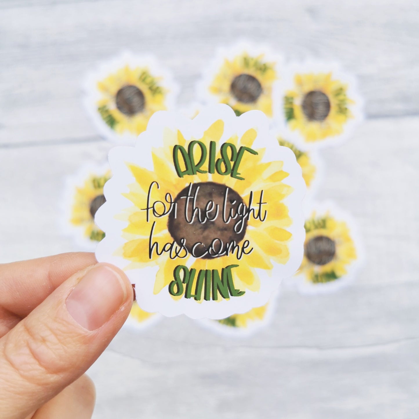 Arise Shine - Sunflower Bible journaling Sticker - Matte Waterproof Vinyl