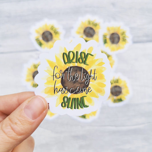 Arise Shine - Sunflower Bible journaling Sticker - Matte Waterproof Vinyl