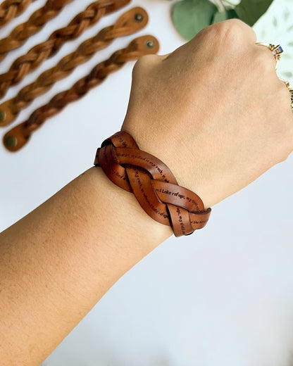 I Love You O Lord My Strength - Psalm 18:1-2 - Real Leather Bracelet