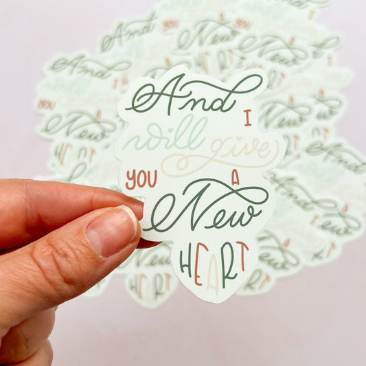 A New Heart - Bible Journaling Sticker - Matte Waterproof Vinyl