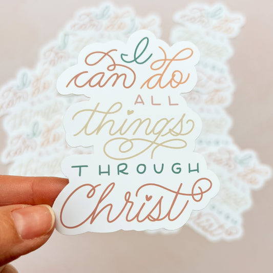 I Can Do All Things Through Christ - Bible Journaling Sticker - Matte Waterproof Vinyl