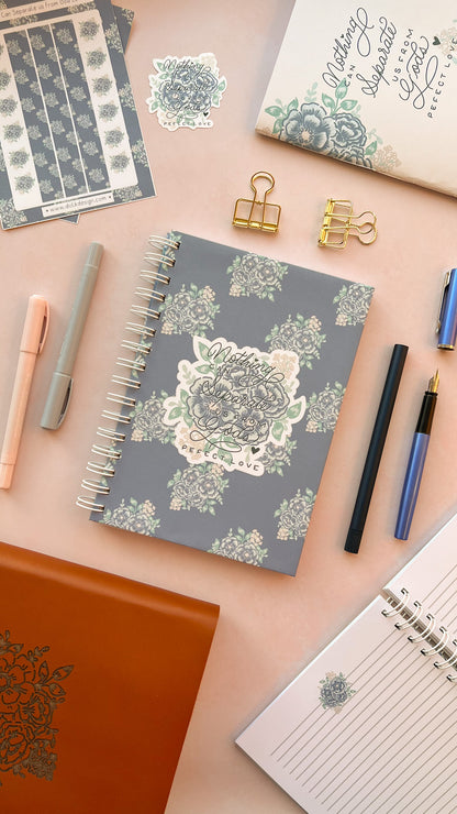Nothing Can Separate Us - Blue Floral - Hard Back Wire Bound Prayer & Reflection Journal