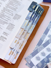 Load image into Gallery viewer, Nothing Can Separate Us - Blue &amp; Gold Floral Laminated Bible Tabs
