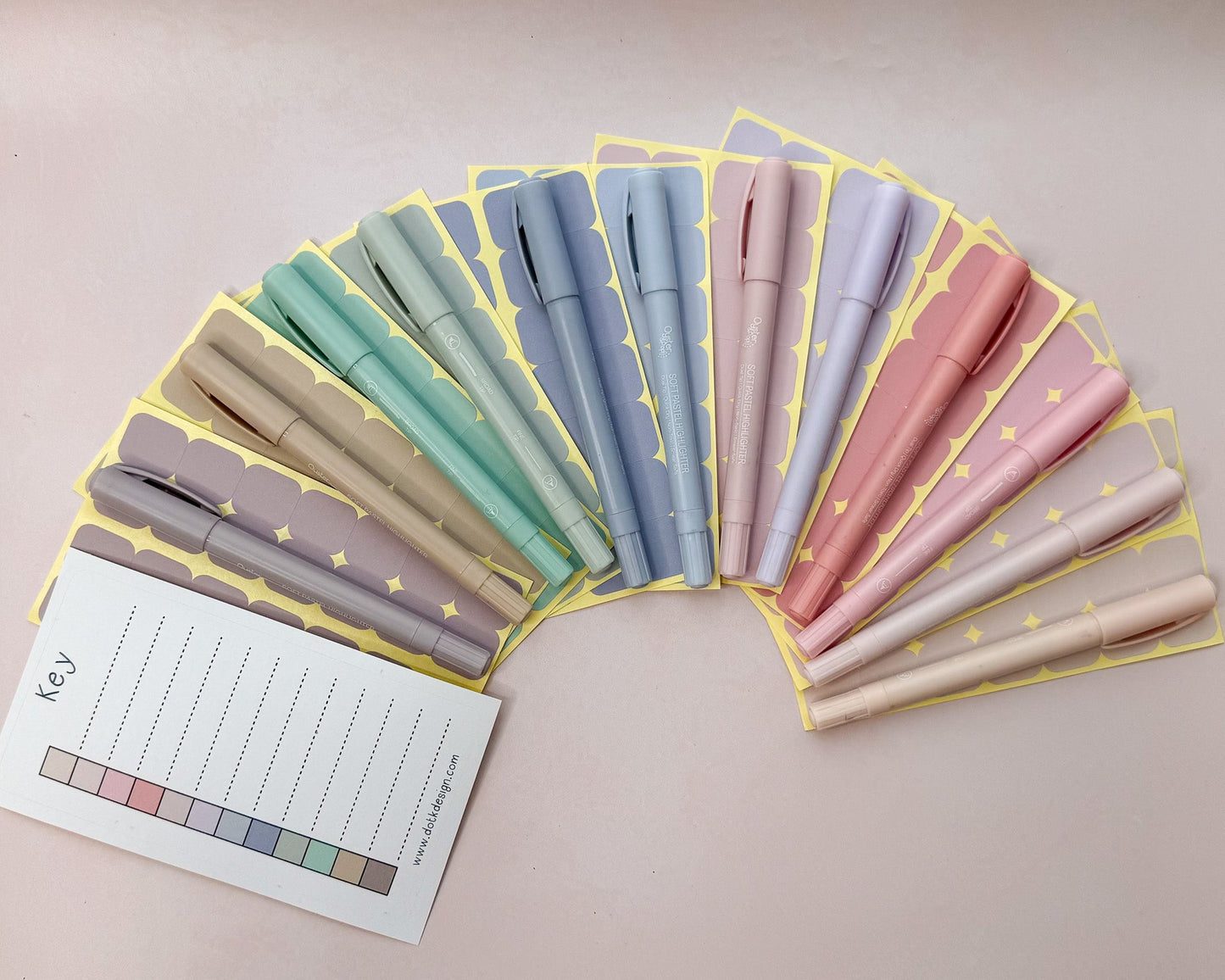 Pastel Highlighters on top of matching mini tabs
