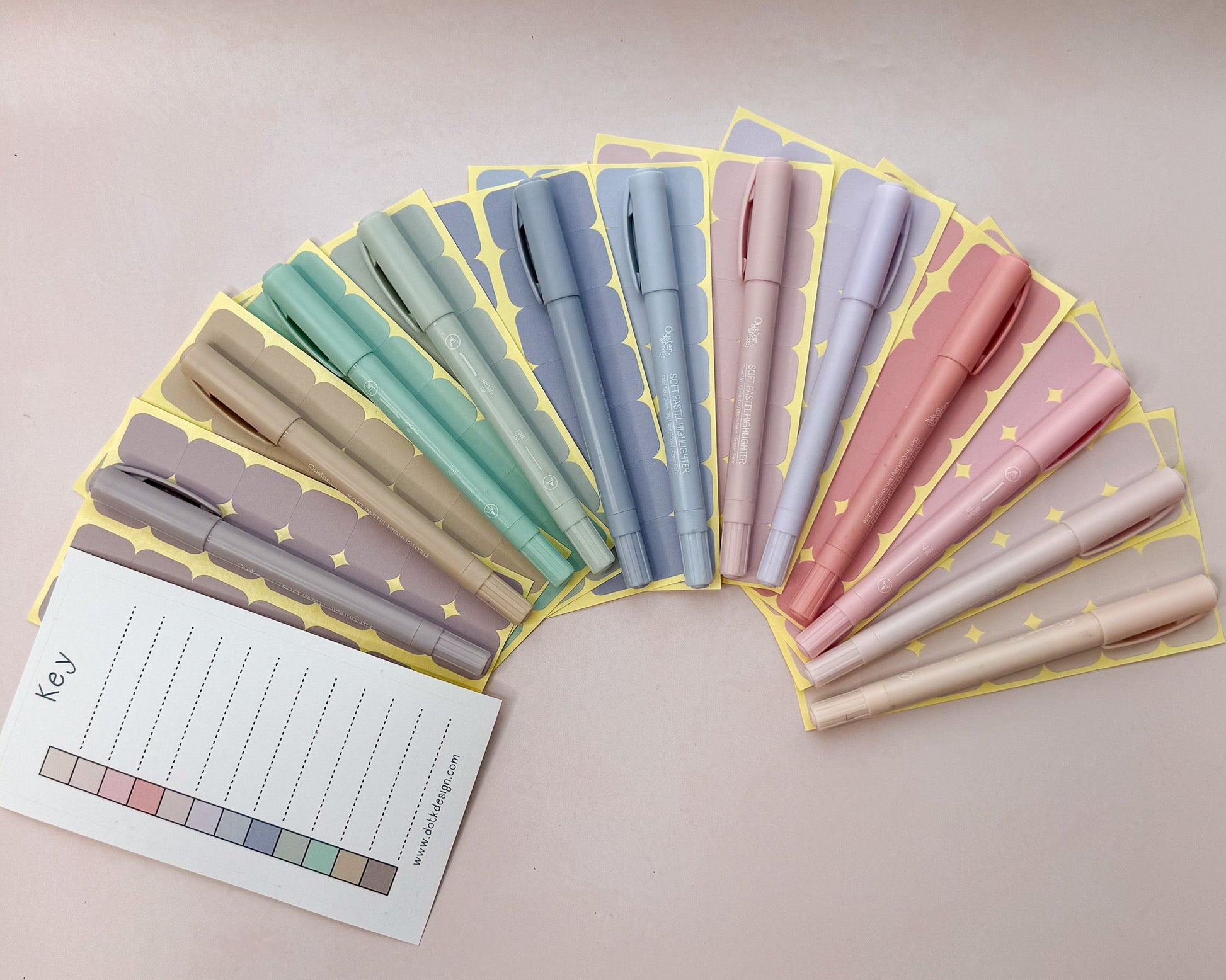 Pastel Highlighters on top of matching mini tabs