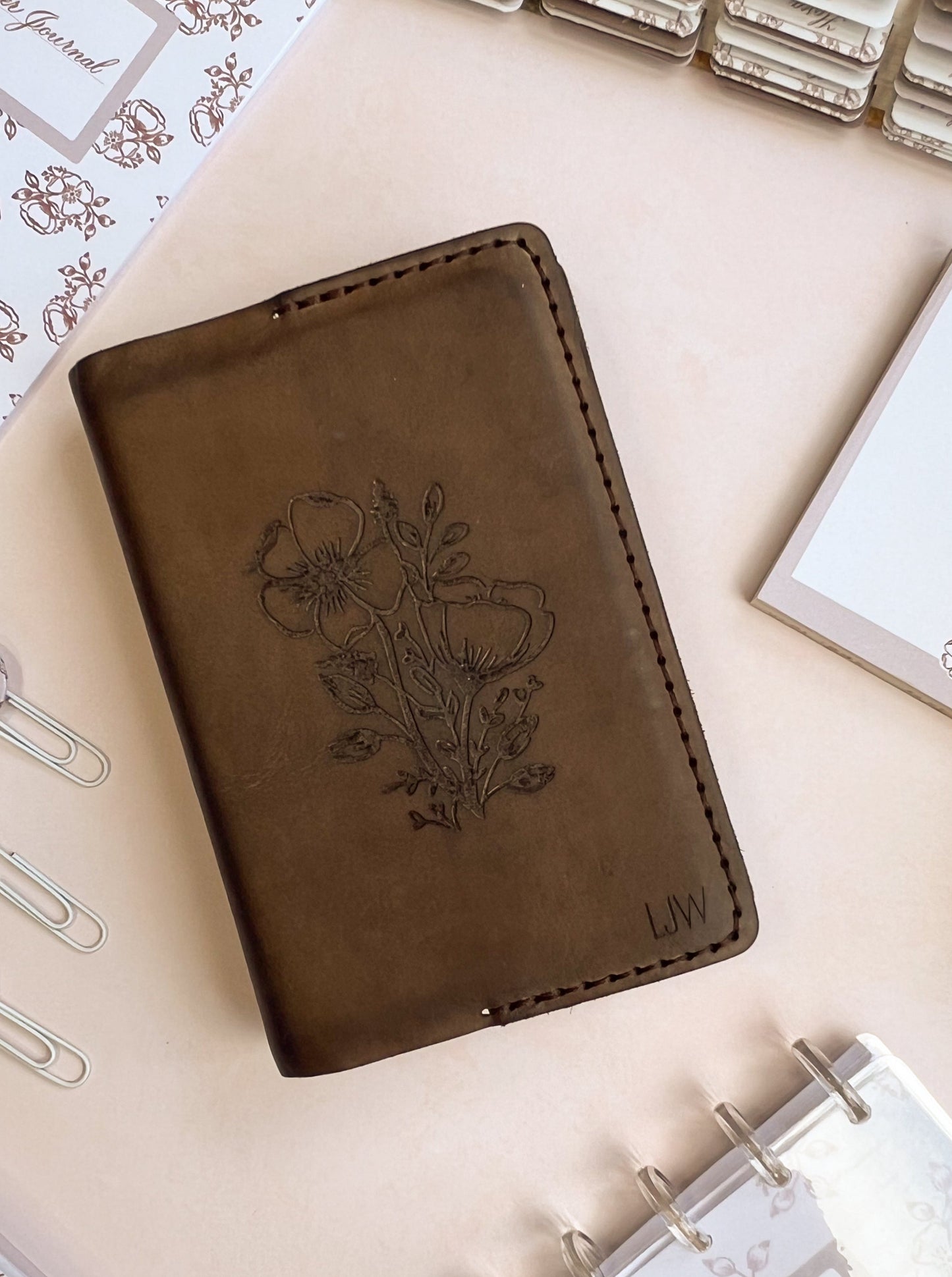 The Word Remains - Floral Real Leather Bible Cover