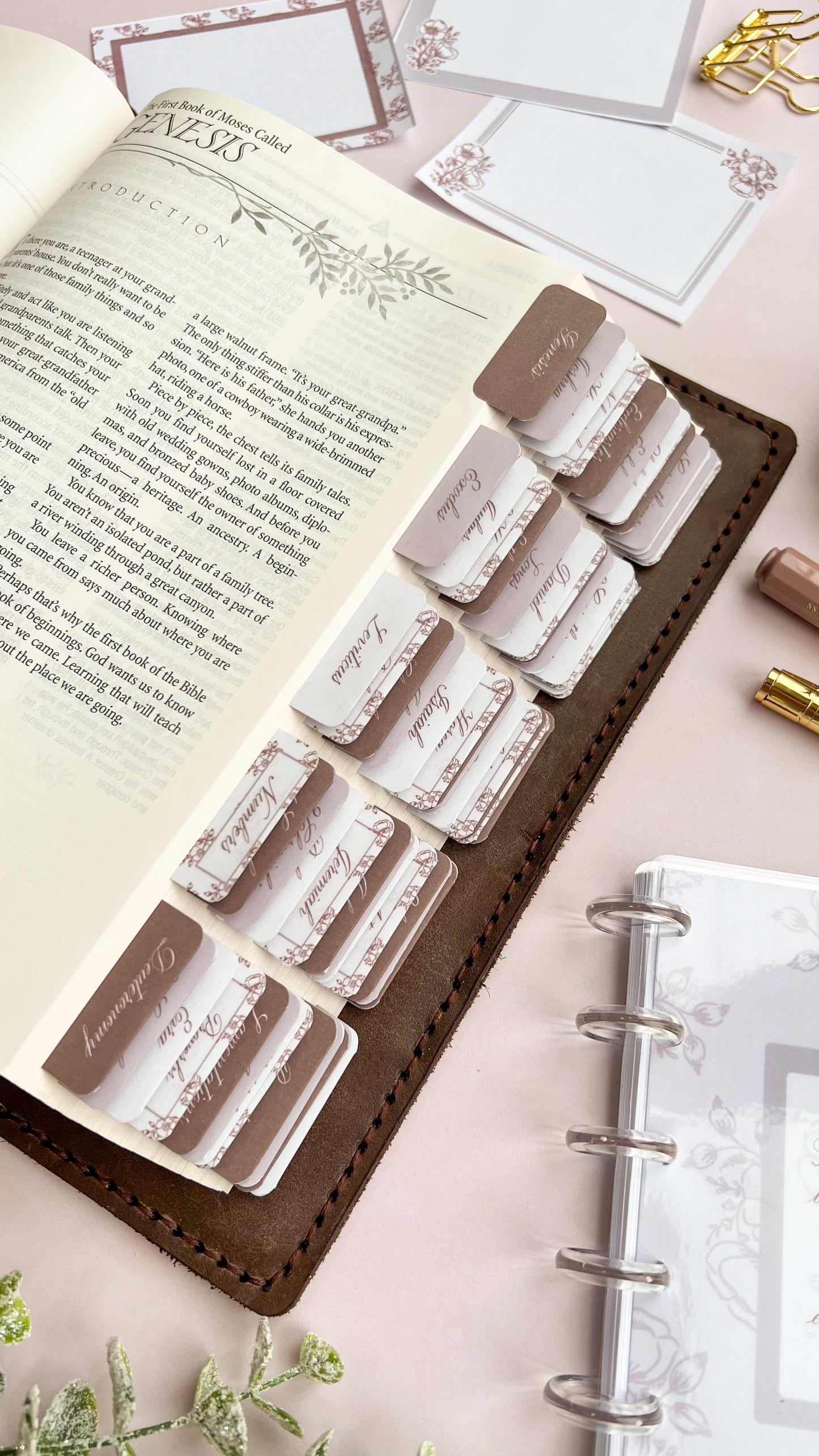 The Word Remains - Vintage Flowers Laminated Bible Tabs