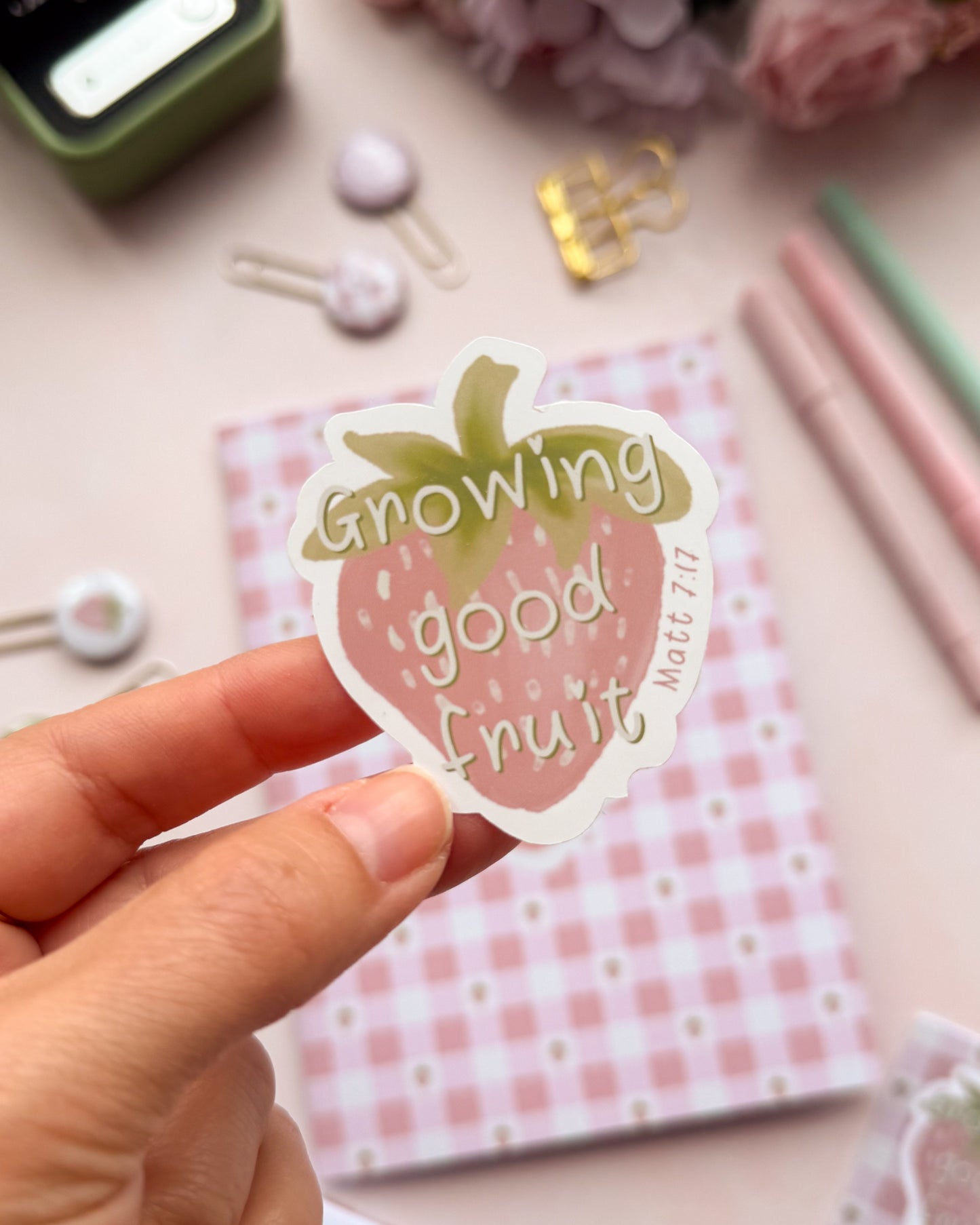 Growing Good Fruit - Waterproof Vinyl Sticker - Bible Journaling