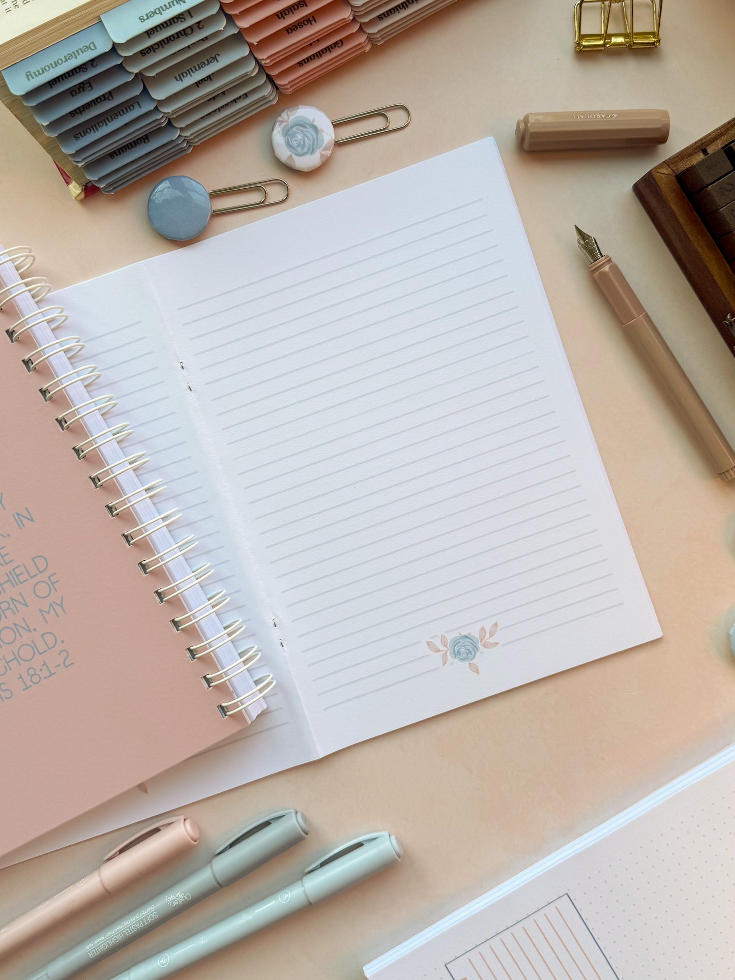 My Rock & My Strength - Psalm 18 Wirebound Prayer Journal Notebook