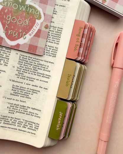 Growing Good Fruit - Strawberry Gingham Bible Tabs