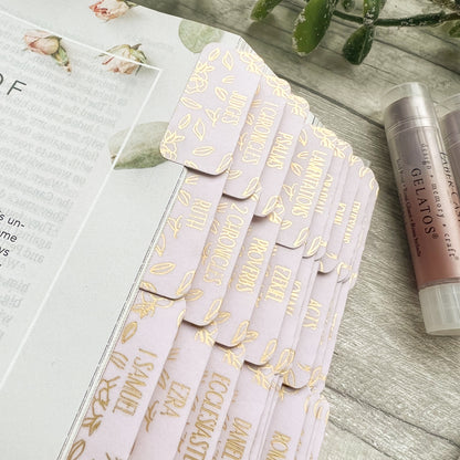 Such A Time - Blush Pink Peonies Gold Foil Laminated Bible Tabs