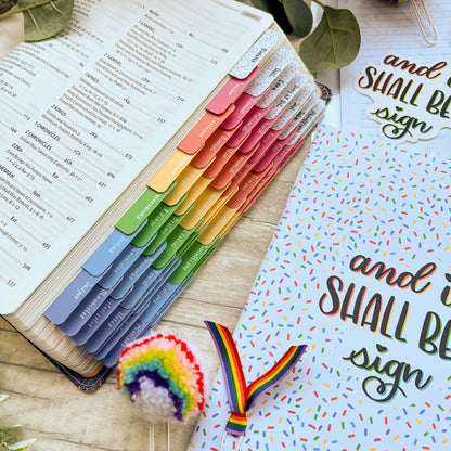 It Shall Be A Sign - Rainbow Laminated Bible Tabs