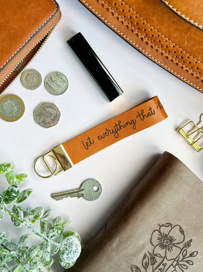 Let Everything That Has Breath Praise The Lord - Real Leather Key Fob Key Ring