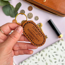 Load image into Gallery viewer, Fearfully and Wonderfully Made - Real Leather Key Fob Key Ring
